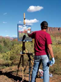 Unknown painter in the Moab desert painting